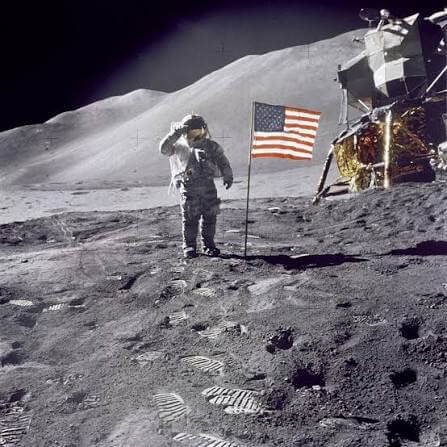 US Flag on Moon